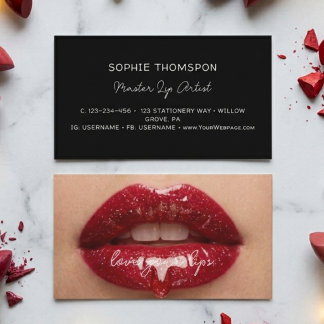 Tarjeta De Visita relleno de labios, artista del maquillaje