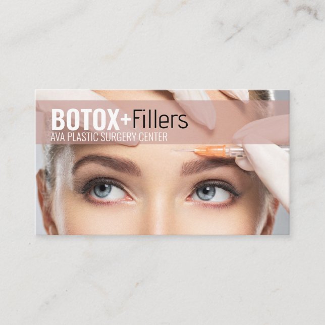 Tarjeta De Visita Rellenos de Botox Cirugía Plástica  (Anverso)