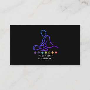 Tarjeta De Visita Reloj de practicante de maestría de Reiki negro