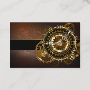 Tarjeta De Visita Reloj de vapor con engranajes antiguos