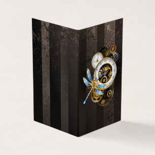 Tarjeta De Visita Reloj de vapor con libélula mecánica