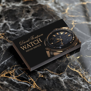 Tarjeta De Visita Reloj del servicio de reparación de relojes Sólido