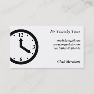 Tarjeta De Visita Reloj negro