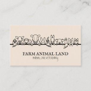 Tarjeta De Visita Reloj veterinario para animales de granja beige
