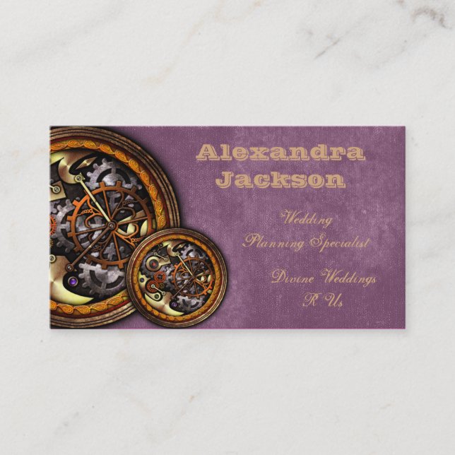 Tarjeta De Visita Reloj y cuero, (Anverso)