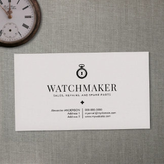 Tarjeta De Visita Relojero y reparación de relojes