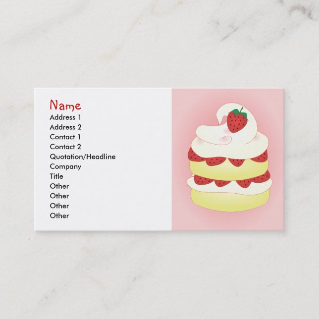 Tarjeta De Visita Remake de Strawberry Shortcake (Anverso)