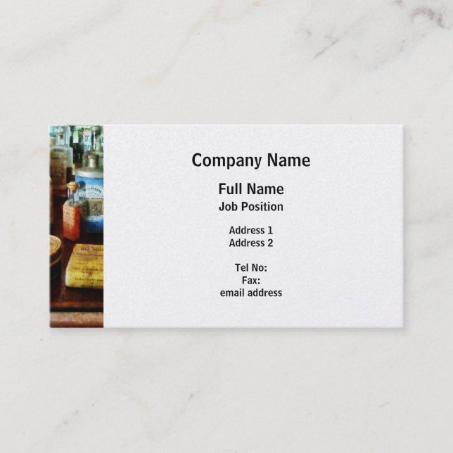 Tarjeta De Visita Remedios de la tos y polvo de diente - platino (Anverso)