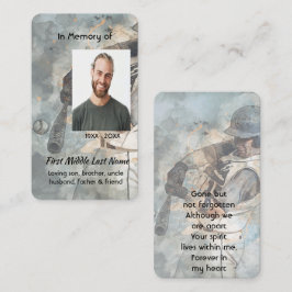 Tarjeta De Visita Remembrance Memorial Memory Card Baseball Sport