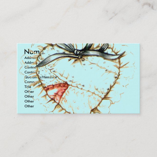 Tarjeta De Visita remiendo-corazón, (Anverso)