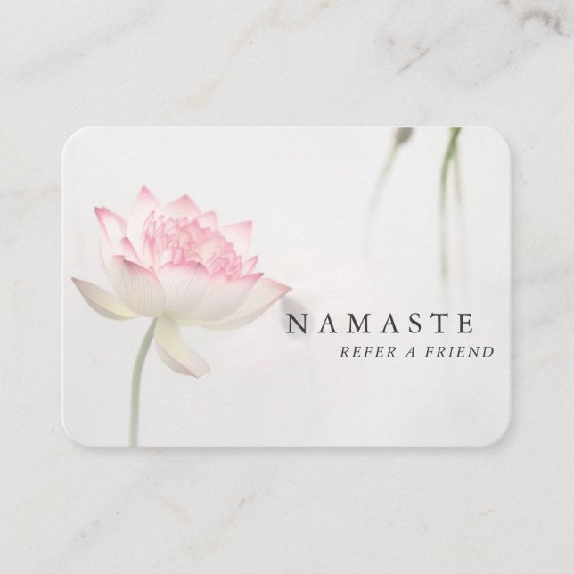 Tarjeta De Visita Remisión de salud holística de Pinkish White Lotus (Anverso)