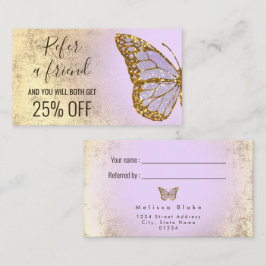 Tarjeta De Visita remitir el logotipo de una mariposa lavender de un