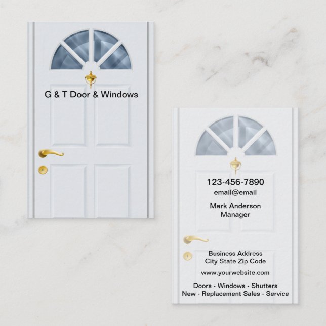 Tarjeta De Visita Remodelación De Ventanas Y Puertas Clásicas (Anverso / Reverso)