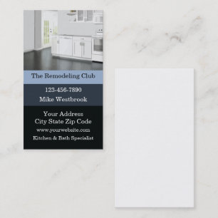 Tarjeta De Visita Remodelación Moderna De La Cocina Y La Bañera