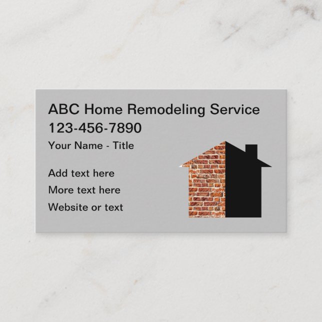 Tarjeta De Visita Remodelación Y Renovación Del Hogar (Anverso)