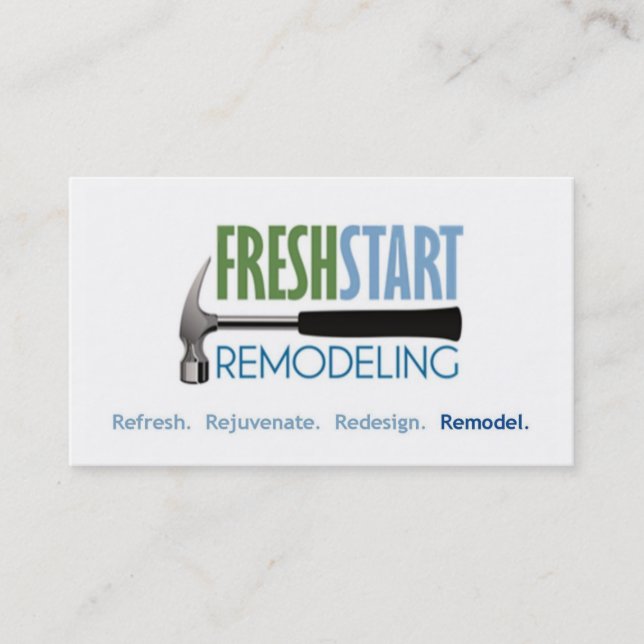 Tarjeta De Visita Remodelado de FreshStart (Anverso)