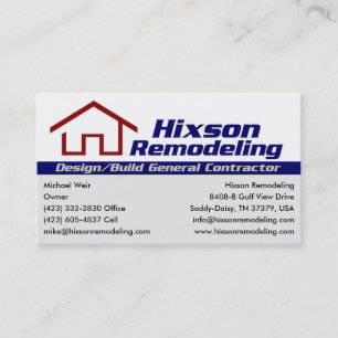 Tarjeta De Visita Remodelado de Hixson