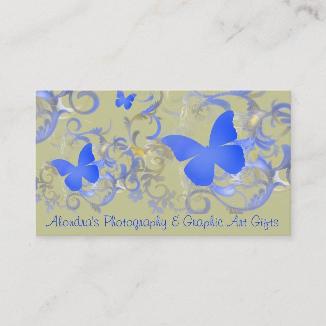 Tarjeta De Visita Remolino de la mariposa (azul) (Anverso)