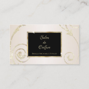 Tarjeta De Visita Remolino de Marfil Salón Negro