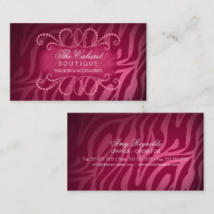 Tarjeta De Visita Remolino elegante del estampado de zebra y de la