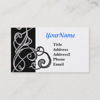 Tarjeta De Visita Remolino negro y blanco