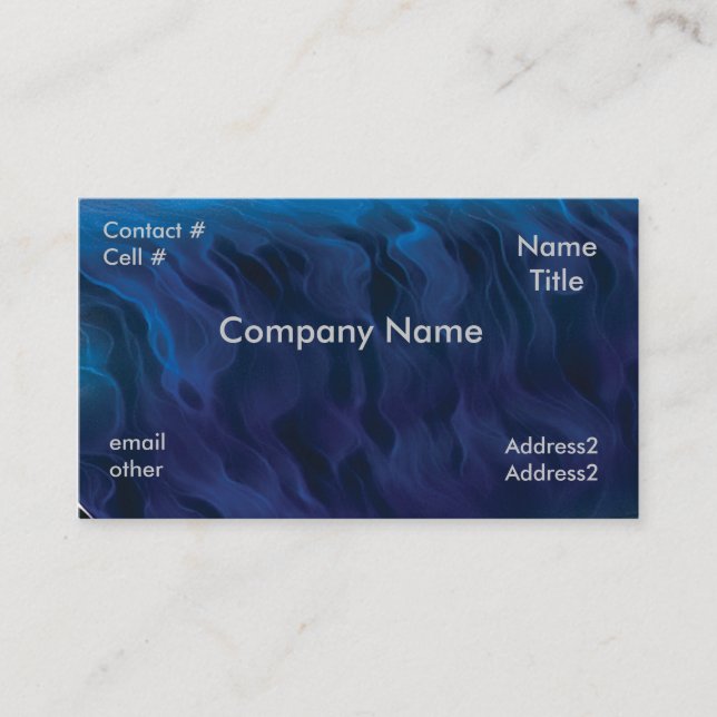 Tarjeta De Visita remolinos azules del humo (Anverso)