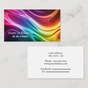 Tarjeta De Visita Remolinos de colores vibrantes