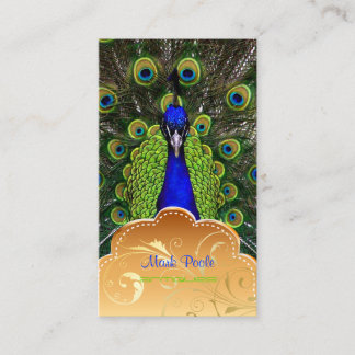 Tarjeta De Visita Remolinos de filigrana y cola de pavo real de PixD