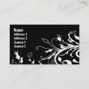 Tarjeta De Visita Remolinos de la naturaleza en negro y blanco
