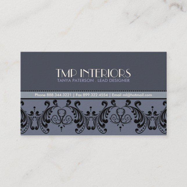 Tarjeta de visita - remolinos intrépidos (Anverso)