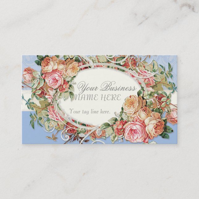 Tarjeta De Visita Remolinos modernos antiguos del ramo floral de los (Anverso)