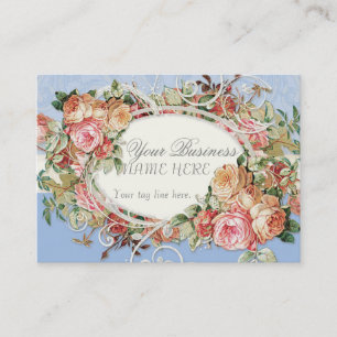Tarjeta De Visita Remolinos modernos antiguos del ramo floral de los