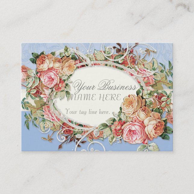 Tarjeta De Visita Remolinos modernos antiguos del ramo floral de los (Anverso)