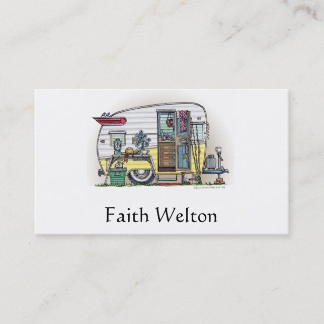 Tarjeta De Visita Remolque de campista de Shasta rv (Anverso)