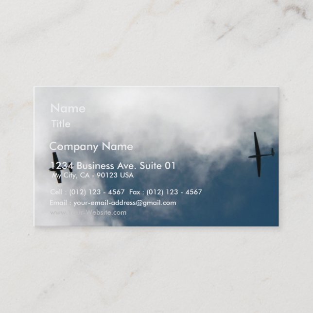 Tarjeta De Visita Remolque de Sailplane (Anverso)
