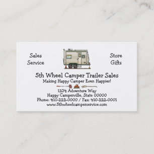 Tarjeta De Visita Remolque lindo del viaje del campista del