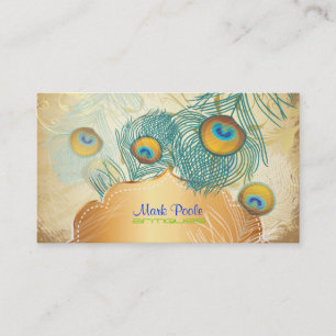 Tarjeta De Visita Remolques de pavo real de PixDezines+filigree