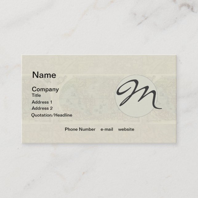 Tarjeta De Visita Renacimiento del Mapa Antiquev de Forlani de 1565 (Anverso)