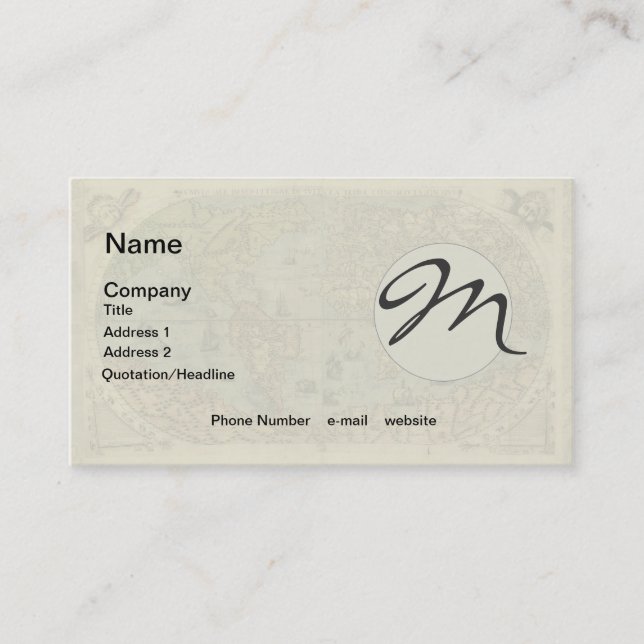 Tarjeta De Visita Renacimiento del Mapa Antiquev de Forlani de 1565 (Anverso)