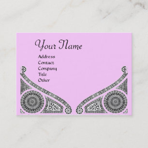 Tarjeta De Visita RENACIMIENTO MONOGRAMA ,rosa