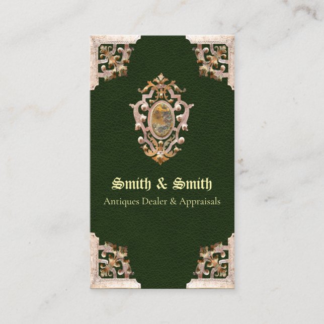 Tarjeta de visita Renaissance Antique Style (Green (Anverso)