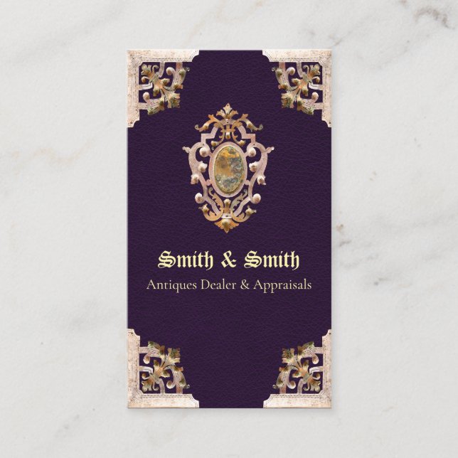 Tarjeta de visita Renaissance Antique Style (púrpu (Anverso)