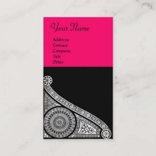 Tarjeta De Visita RENAISSANCE Fuchsia rosa negro y blanco