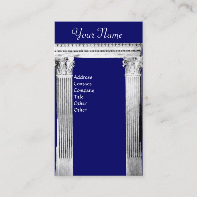 Tarjeta De Visita RENAISSANCE GATE Classic Architecture Blue (Anverso)