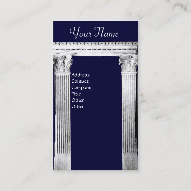 Tarjeta De Visita RENAISSANCE GATE Classic Architecture Blue (Anverso)