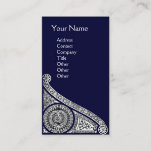 Tarjeta De Visita RENAISSANCE MONOGRAM 1 azul