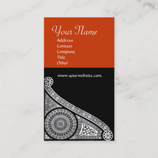 Tarjeta De Visita RENAISSANCE MONOGRAM 3 rojo (Anverso)