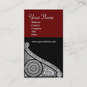 Tarjeta De Visita RENAISSANCE MONOGRAM 3 rojo marrón