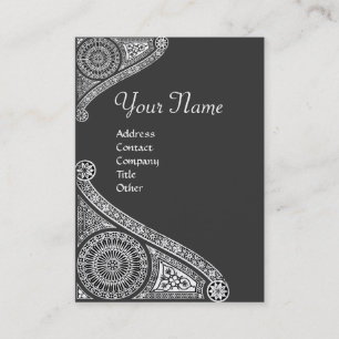 Tarjeta De Visita RENAISSANCE MONOGRAM 4 gris oscuro