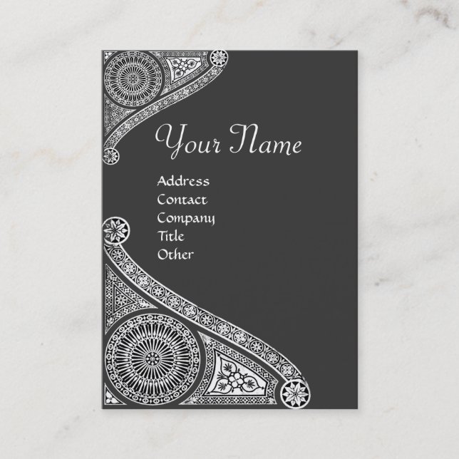 Tarjeta De Visita RENAISSANCE MONOGRAM 4 gris oscuro (Anverso)
